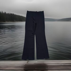 Sam Edelman Joey Pull On Split Flare Pants L 30x28.5 Black Ponte Knit Front Seam